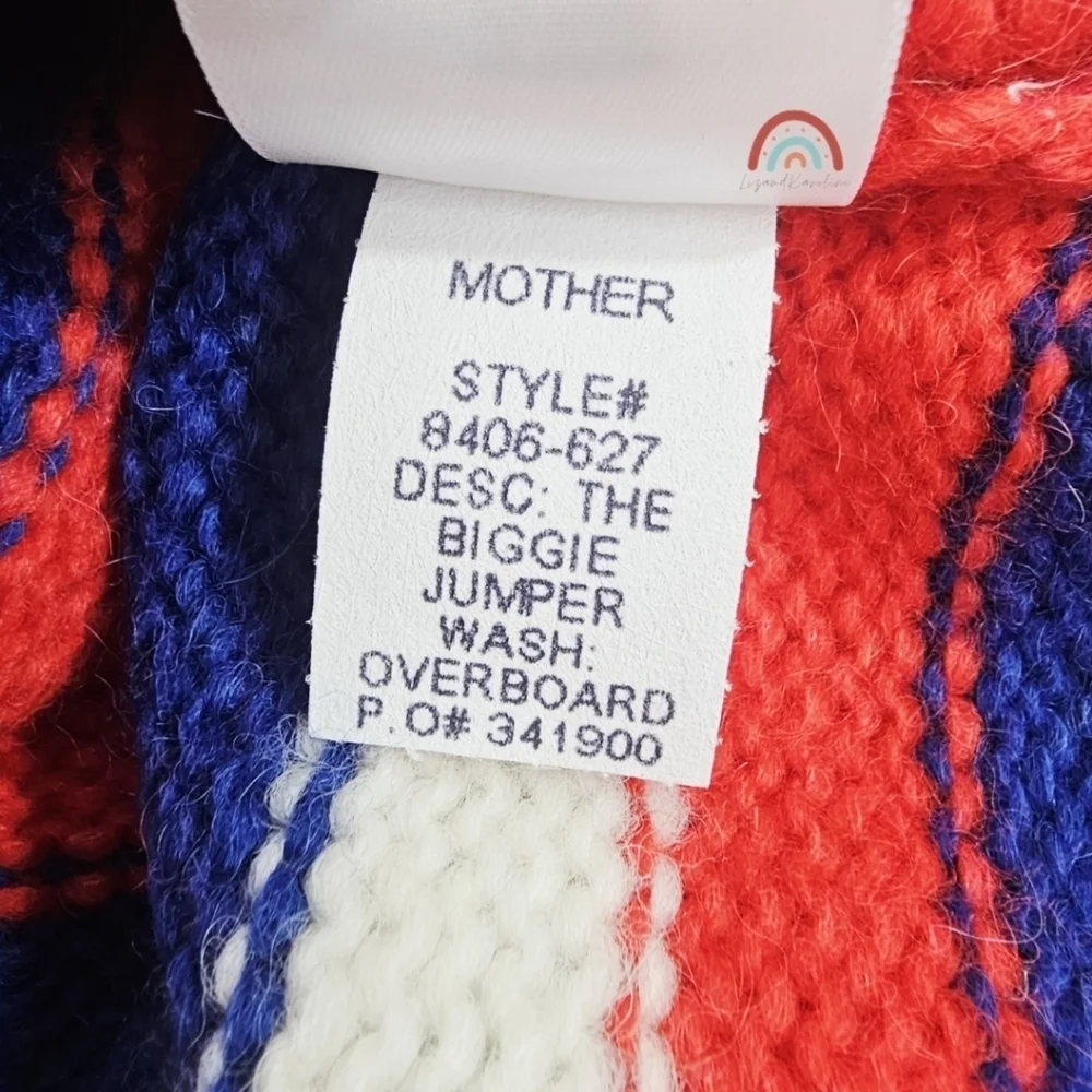New! Mother The Biggie Oversized Sweater Overboard Stripped